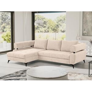 Canape dangle convertible gauche en tissu texture beige AMARONI de Maison Cephy