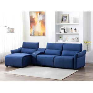 Vente unique Canape dangle relax electrique en tissu EIVOR Bleu Angle gauche