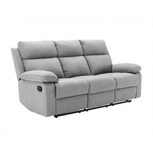 Vente unique Canape 3 places relax en tissu gris clair LANA