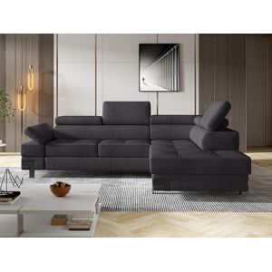 Vente unique Canape dangle convertible en tissu DAMIEN II Anthracite Angle droit