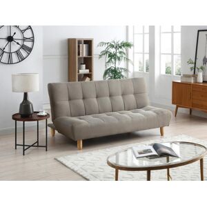 Vente-unique Canape 3 places convertible clic clac en tissu taupe ESTEBAN