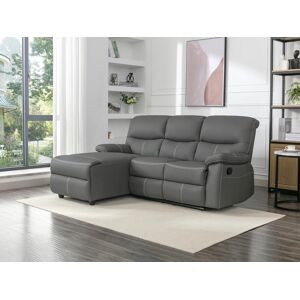 Vente-unique Canape d'angle gauche relax en simili gris CANBY