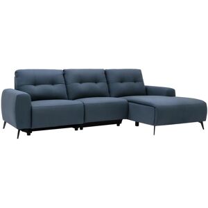 Vente unique Canape dangle droit relax electrique en tissu bleu NERUDA