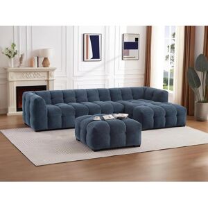 Canape dangle droit en tissu chine bleu DILOME de Pascal Morabito