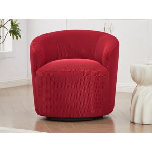 Vente-unique Fauteuil pivotant en tissu 3D rouge ACERETO