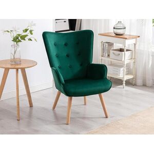 Vente-unique Fauteuil en velours vert VATELY