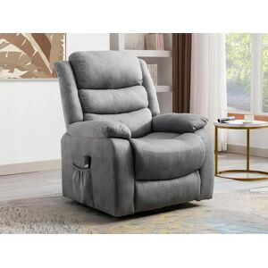 Vente unique Fauteuil releveur electrique en tissu gris clair NADINE