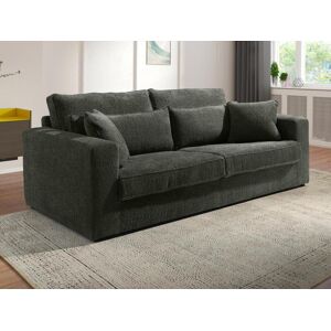 Vente unique Canape 3 places en tissu bouclette gris anthracite MONDOVI