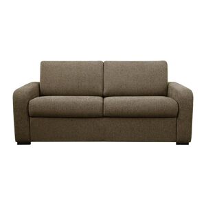 Vente unique Canape 3 places convertible express en tissu vert olive Couchage 140 cm Matelas 14 cm BEVIS