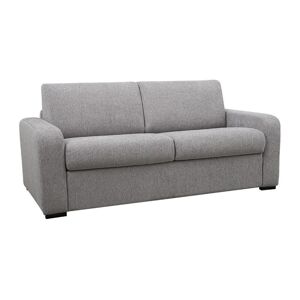 Vente unique Canape 3 places convertible express en tissu gris Couchage 140 cm Matelas 14 cm BEVIS