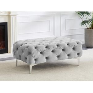 Vente unique Pouf chesterfield en velours gris clair EDWINA