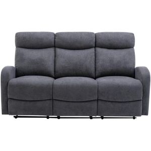 Vente unique Canape 3 places relax en tissu gris EVELYN