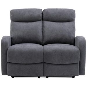 Vente unique Canape 2 places relax en tissu gris EVELYN