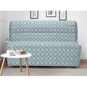 Vente unique Canape convertible BZ COWBOY II 100 coton bleu ciel Imprime GRAPHIQUE