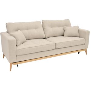 Vente unique Canape 3 places convertible en tissu beige KENZA