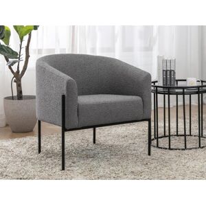 Vente unique Fauteuil en tissu bouclette gris ALIOCHA