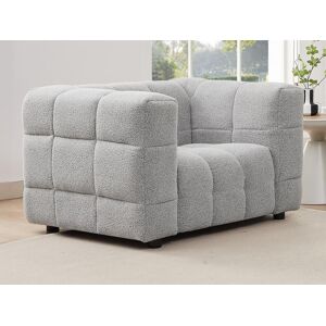 Fauteuil en tissu bouclette gris clair LERICI de Pascal Morabito