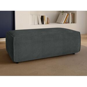 Vente unique Pouf en velours cotele gris anthracite AMELIA