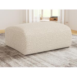 Pouf en tissu bouclette blanc POGNI de Maison Cephy