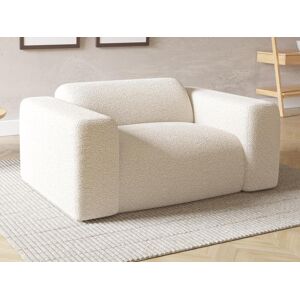 Fauteuil en tissu bouclette blanc POGNI de Maison Cephy