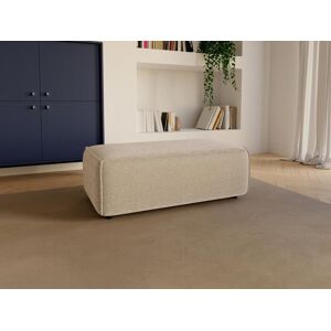 Vente unique Pouf en tissu texture beige AMELIA