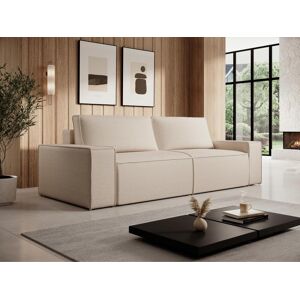 Vente unique Canape 4 places convertible en tissu texture beige AMELIA