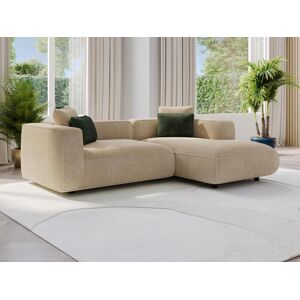 Vente-unique Canape d'angle droit en velours texture beige TALMINE