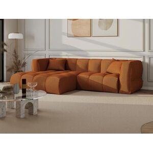 Canape dangle gauche en velours cotele terracotta NAEMIA de Maison Cephy