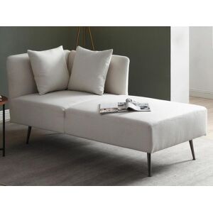 Vente unique Meridienne droite en tissu creme NAPASA