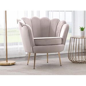 Fauteuil coquillage en velours taupe DANDELION de Pascal Morabito