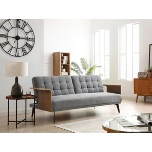 Vente unique Canape 3 places convertible clic clac en tissu gris NINANDRO