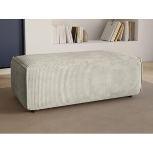 Vente-unique Pouf en velours côtele beige AMELIA