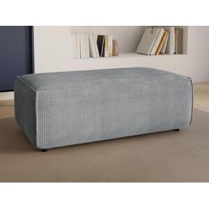 Vente unique Pouf en velours cotele gris clair AMELIA