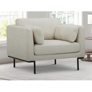 Fauteuil en tissu beige et pieds en metal ISABELLA de Maison Cephy