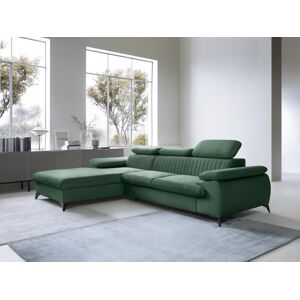 Canape dangle gauche convertible en velours vert SAMARA de Pascal Morabito