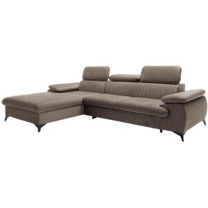 Canape dangle gauche convertible en velours taupe SAMARA de Pascal Morabito