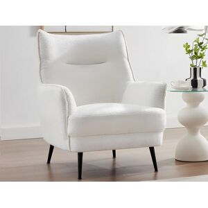 Vente unique Fauteuil en tissu bouclette blanc MELFI