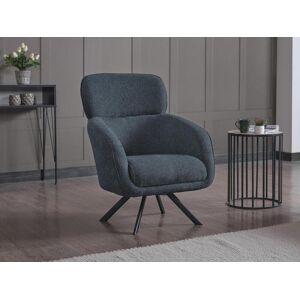 Fauteuil pivotant en tissu chine bleu LACONA de Pascal Morabito