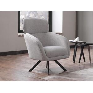 Fauteuil pivotant en tissu chine gris LACONA de Pascal Morabito