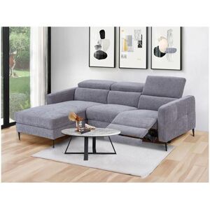 Vente-unique Canape d'angle gauche relax electrique en tissu gris FUSETA