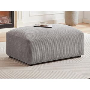 Pouf en velours côtele gris TIRONO de Maison Cephy