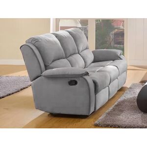 Vente-unique Canape 3 places relax en microfibre HERNANI - Gris