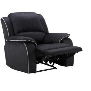 Vente unique Fauteuil relax en microfibre HERNANI Noir