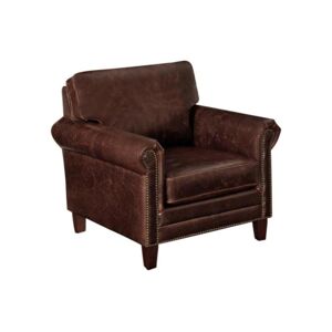 Vente uniquecom Fauteuil en cuir vieilli CASSANDRA Marron