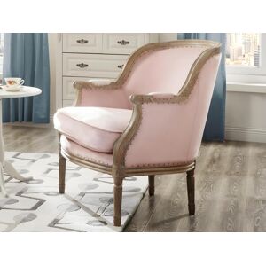 Vente unique Fauteuil en velours ALIENOR Rose pastel