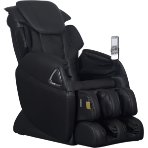 Vente-unique Fauteuil massant LETO en simili - Systeme zero gravite - Noir