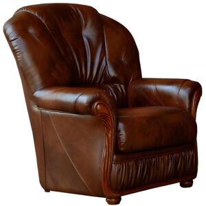 Vente unique Fauteuil 100 cuir de buffle DAPHNE Marron