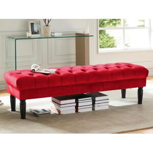 Vente unique Banc RINALDO Velours rouge