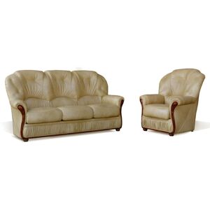 Vente unique Canape 3 places et un fauteuil 100 cuir de buffle DAPHNE Beige