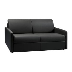 Vente-unique Canape 3 places convertible express en simili CALIFE - Noir - Couchage 140 cm - Matelas 18 cm